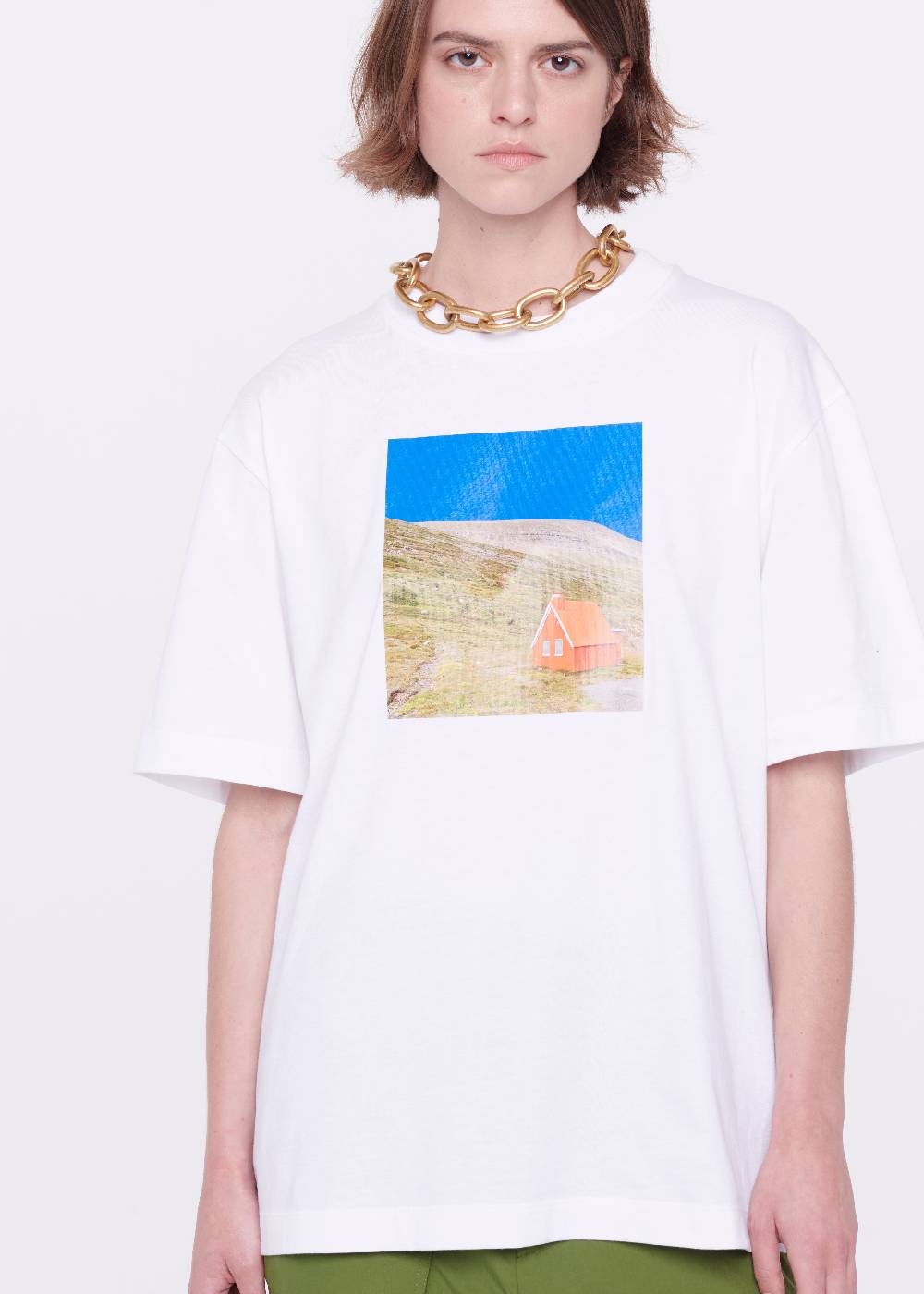 Plan C T-SHIRT BIANCA IN COTONE CON STAMPA Vendita