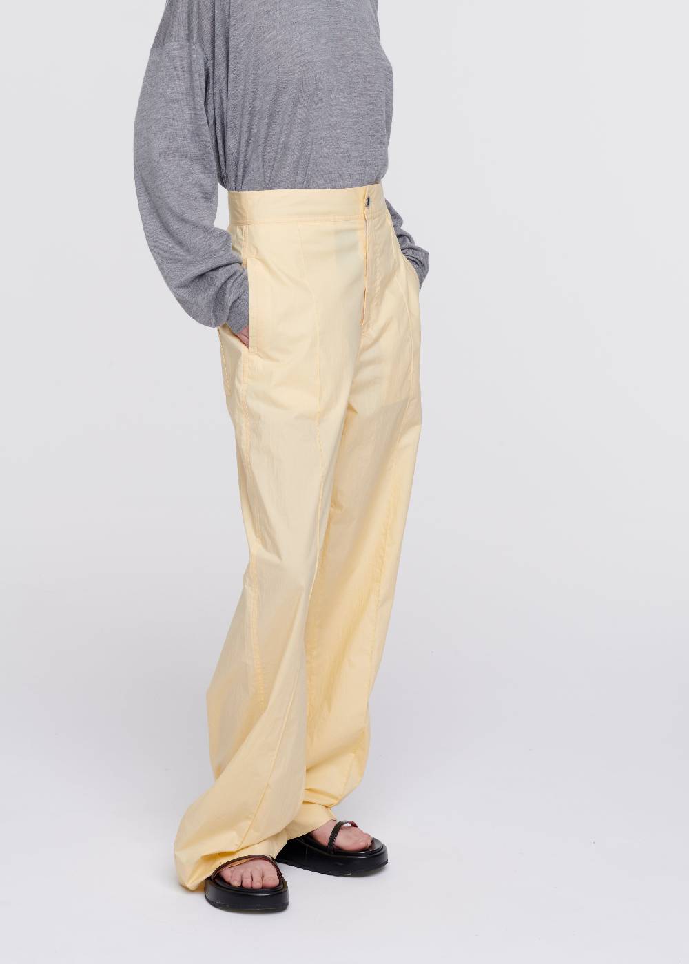 Plan C PANTALONI AMPI IN COTONE COLOR ZABAIONE Qualità Garantita