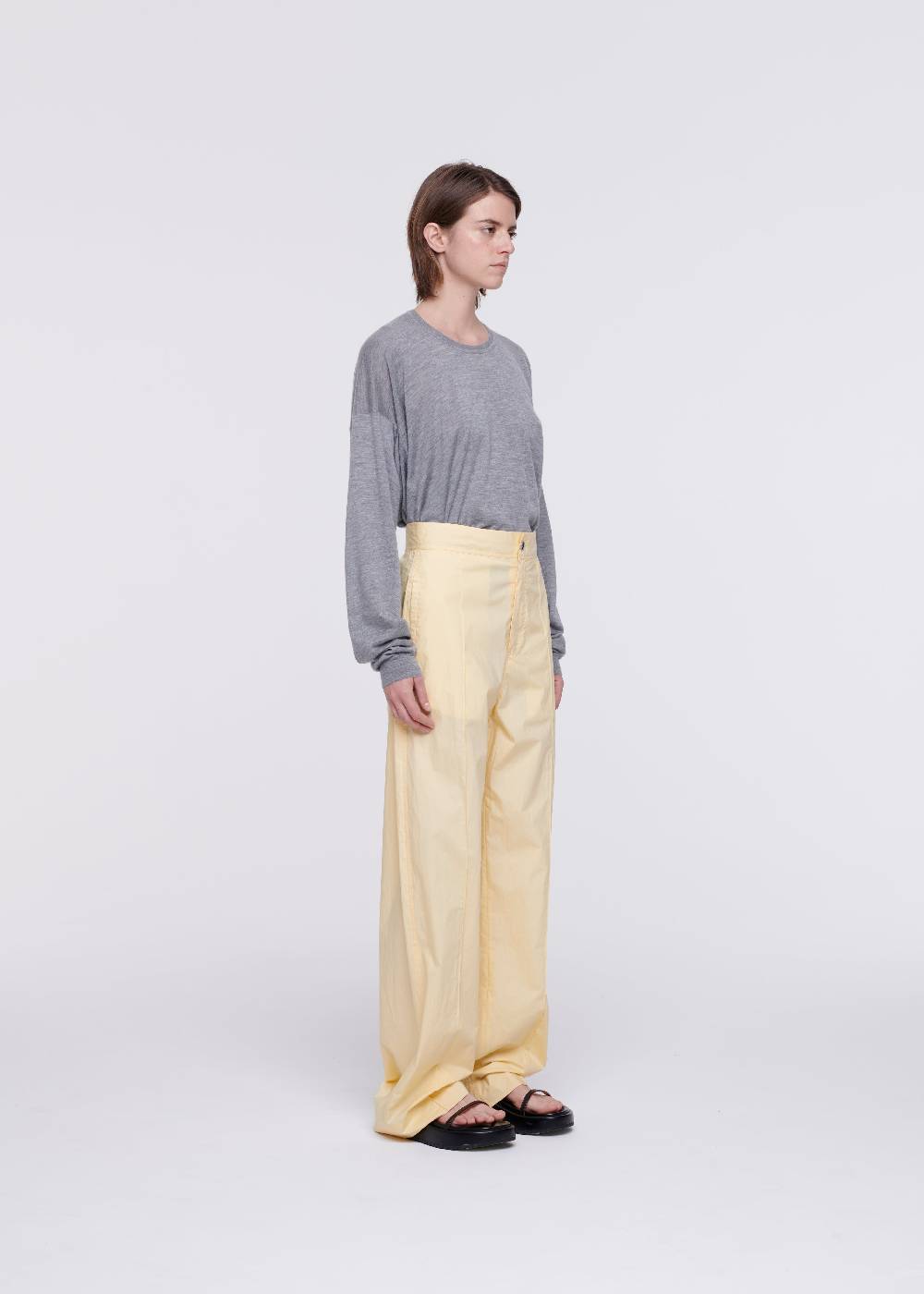 Plan C PANTALONI AMPI IN COTONE COLOR ZABAIONE Qualità Garantita