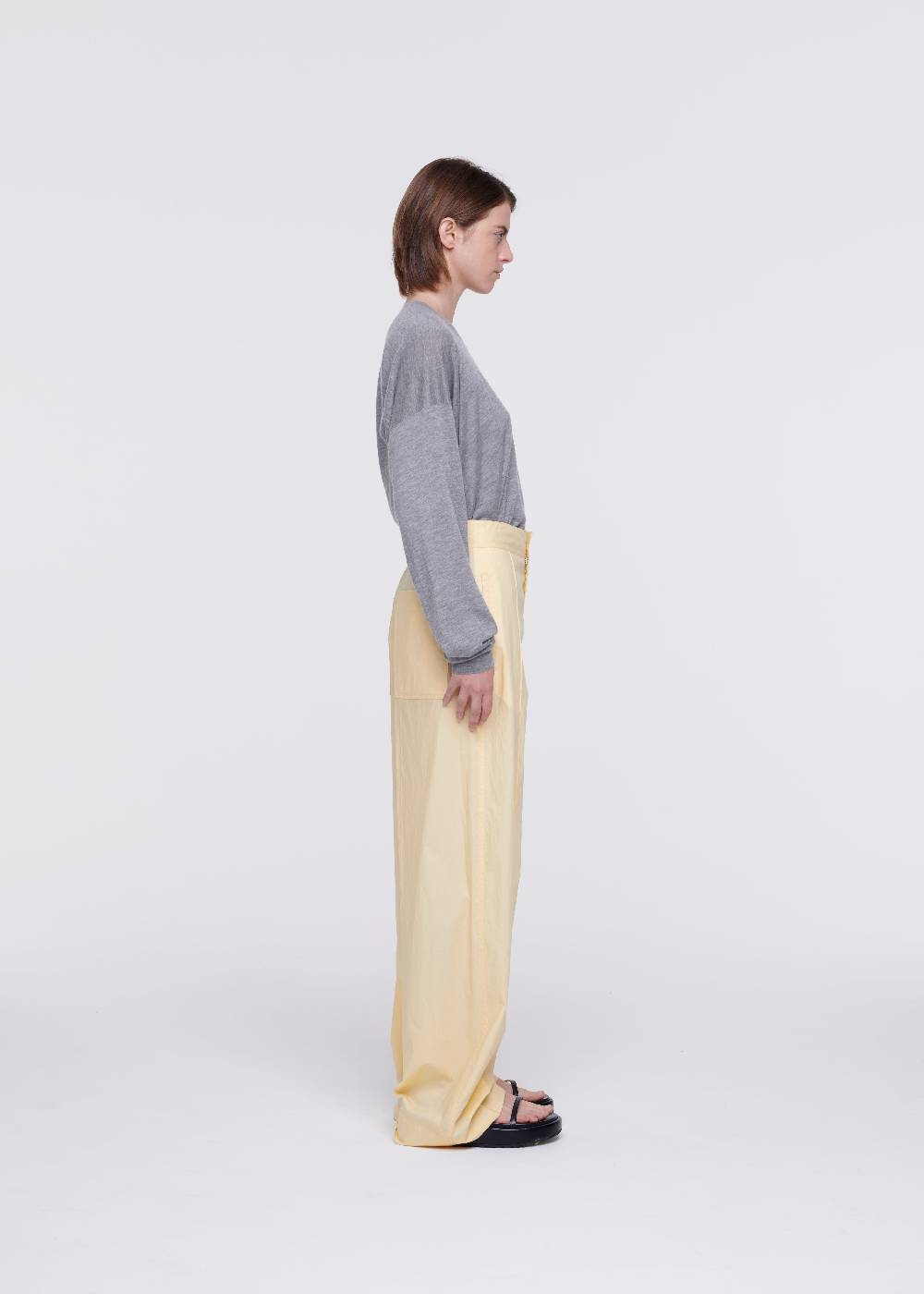 Plan C PANTALONI AMPI IN COTONE COLOR ZABAIONE Qualità Garantita