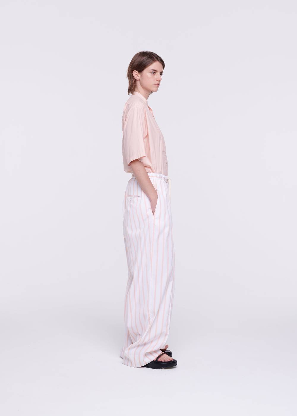 Plan C PANTALONI A RIGHE ROSA CON COULISSE Acquista Ora