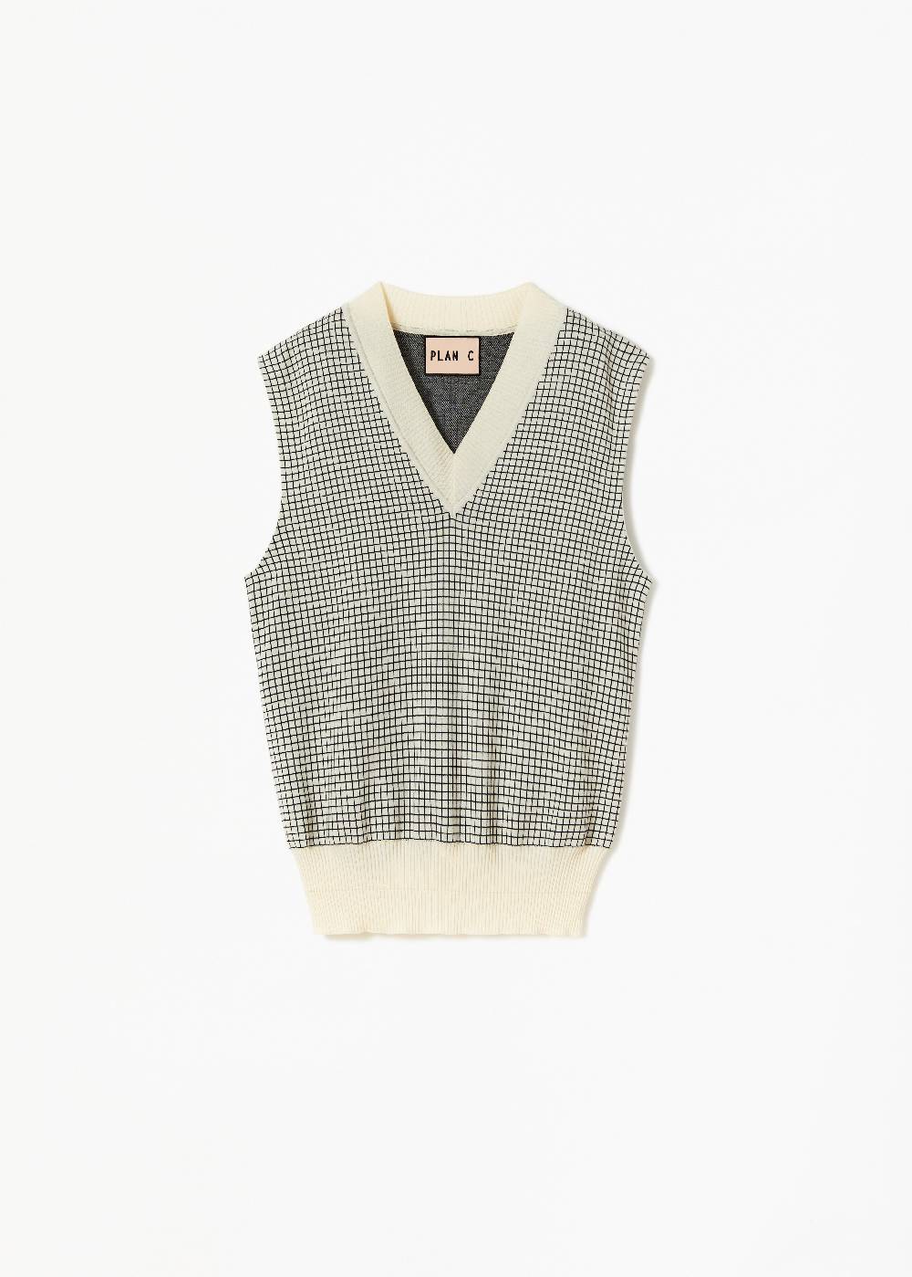 Plan C GILET IN COTONE A QUADRETTI Fino Al -60%