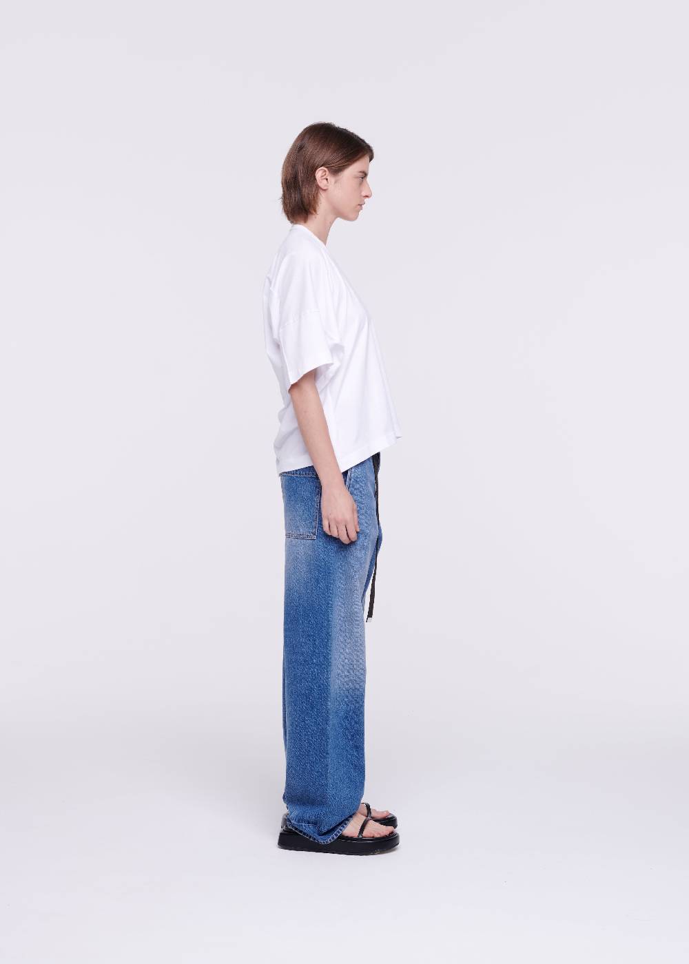 Plan C T-SHIRT BIANCA DRAPPEGGIATA IN COTONE Shopping Online