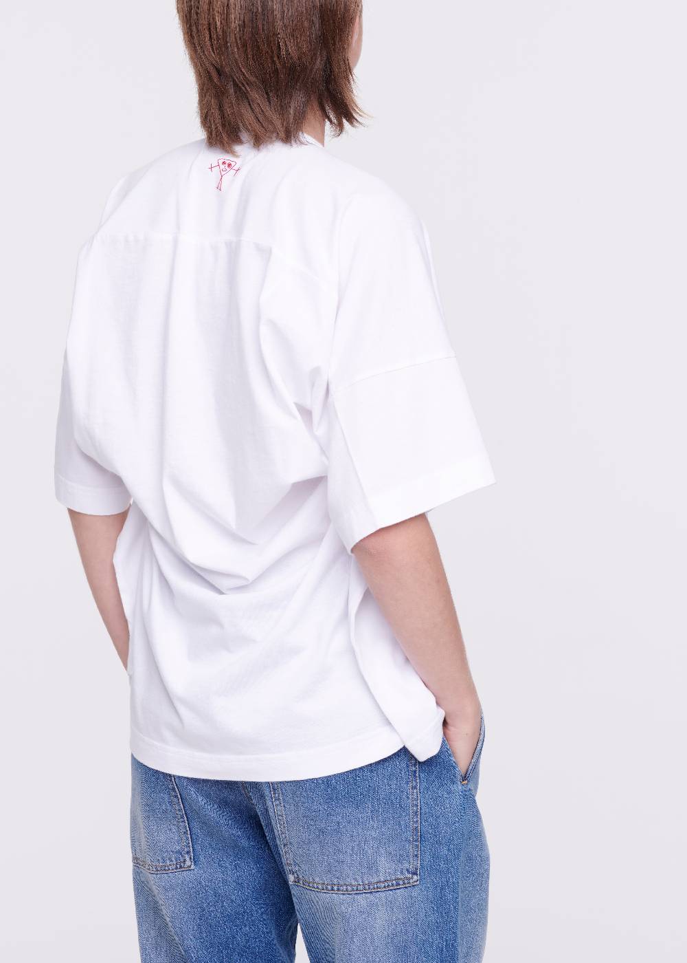 Plan C T-SHIRT BIANCA DRAPPEGGIATA IN COTONE Shopping Online