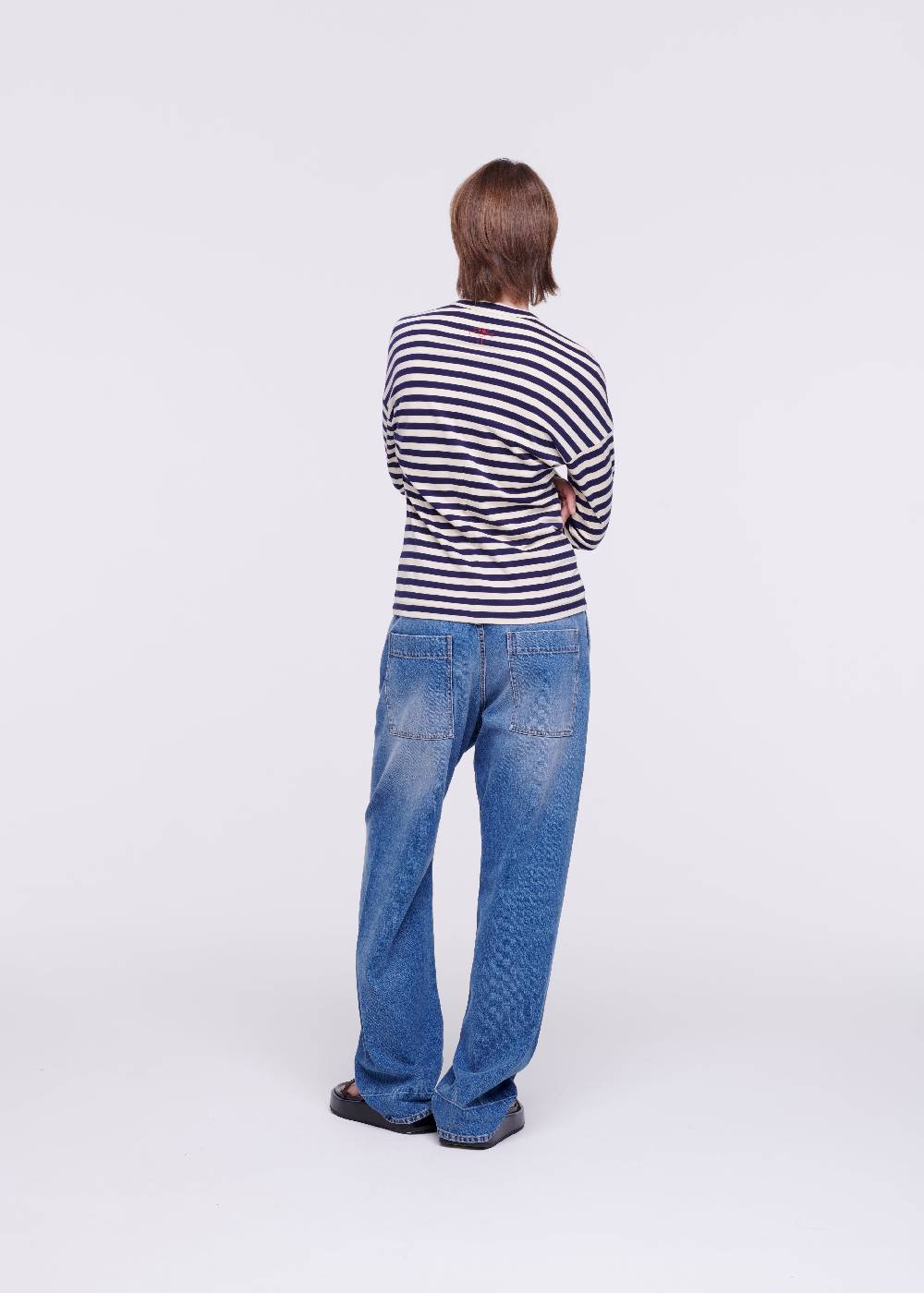 Plan C T-SHIRT A RIGHE DRAPPEGGIATA Sottocosto