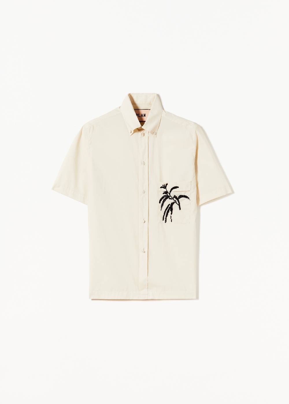 Plan C CAMICIA IN COTONE TECNICO CON RICAMO IN PAILLETTES Sconto
