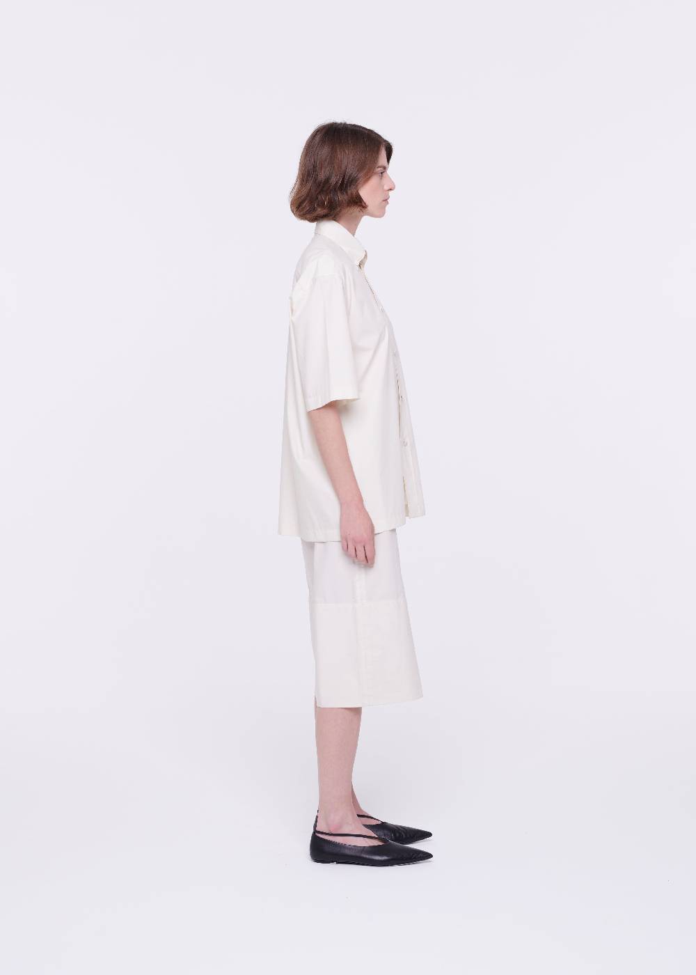 Plan C CAMICIA IN COTONE TECNICO CON RICAMO IN PAILLETTES Sconto