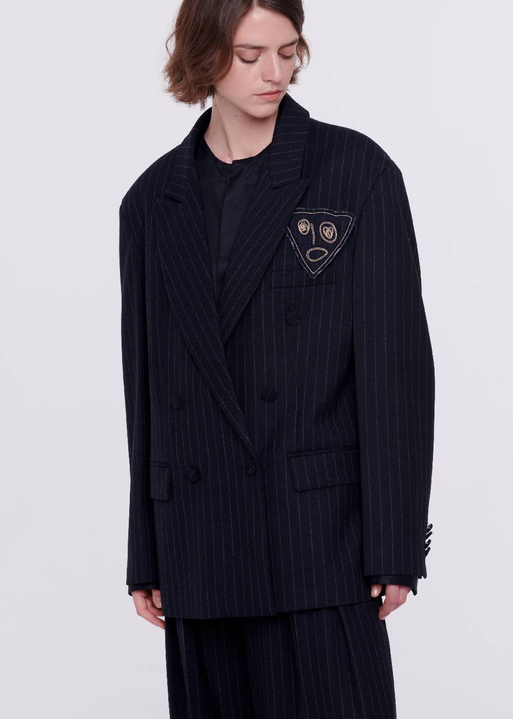Plan C BLAZER DOPPIOPETTO GESSATO DI LANA Online