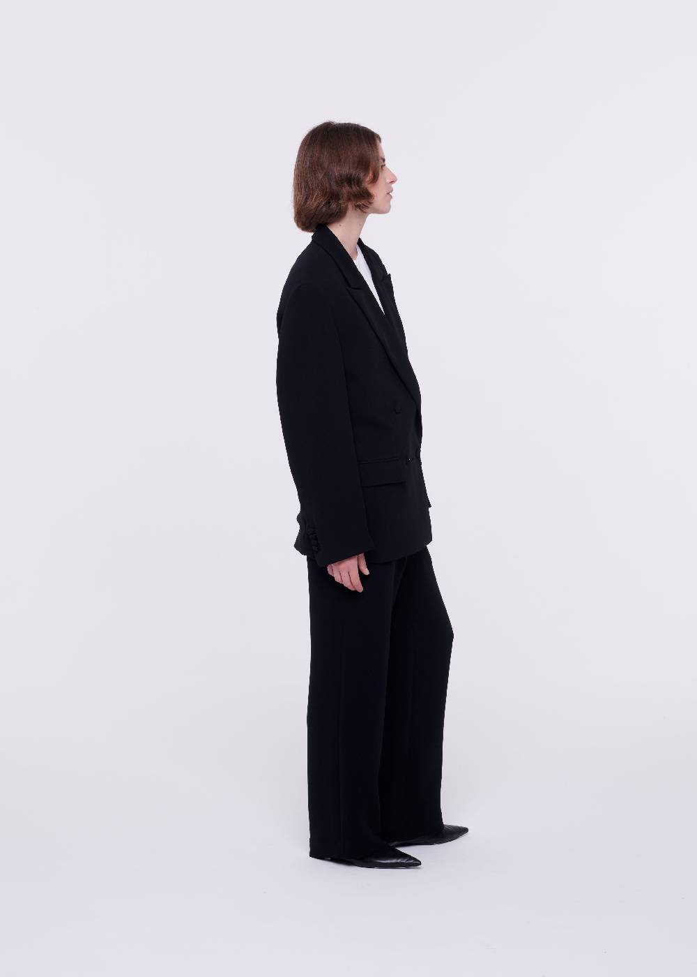 Plan C BLAZER DOPPIOPETTO IN CADY NERO Saldi