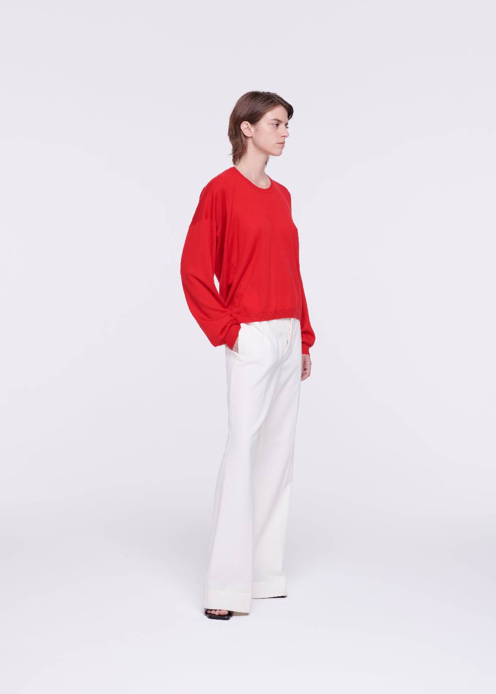 Plan C MAGLIONE ROSSO IN CASHMERE DRAPPEGGIATO Negozio