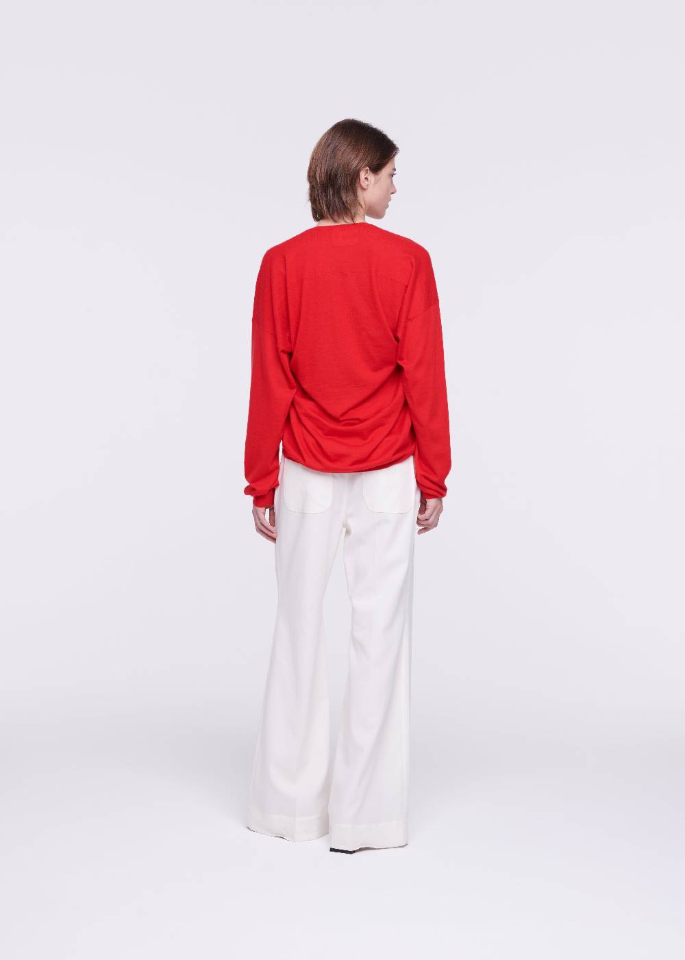 Plan C MAGLIONE ROSSO IN CASHMERE DRAPPEGGIATO Negozio