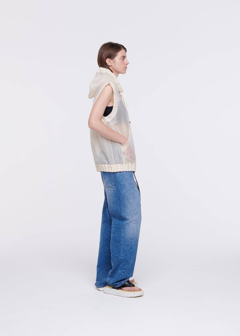 Plan C GILET CON CAPPUCCIO IN ORGANZA In Saldo
