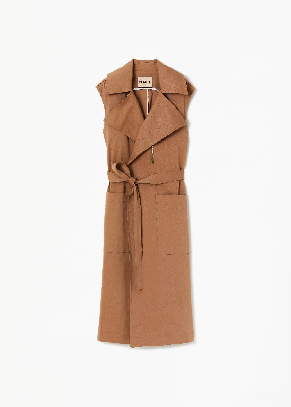 Plan C TRENCH IN COTONE COLOR CARAMELLO Nuova