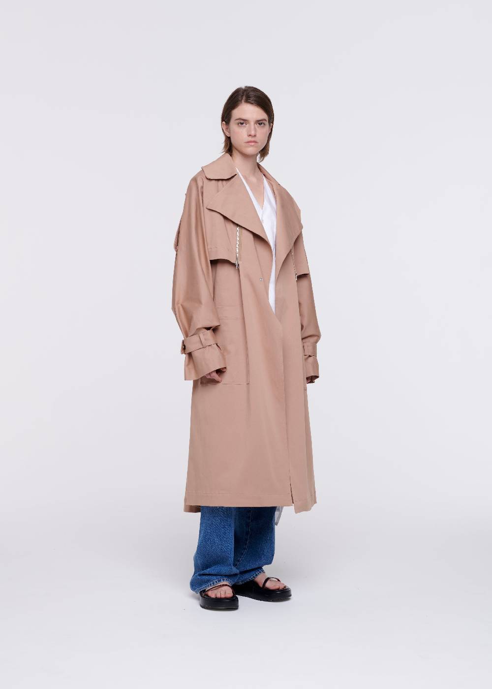 Plan C TRENCH IN COTONE COLOR CARAMELLO Nuova