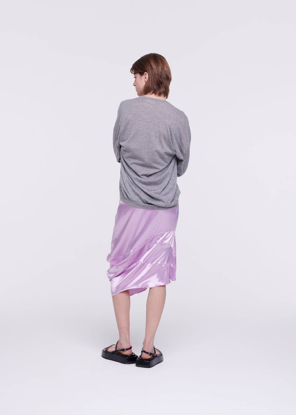 Plan C MAGLIONE GRIGIO IN CASHMERE DRAPPEGGIATO Italia
