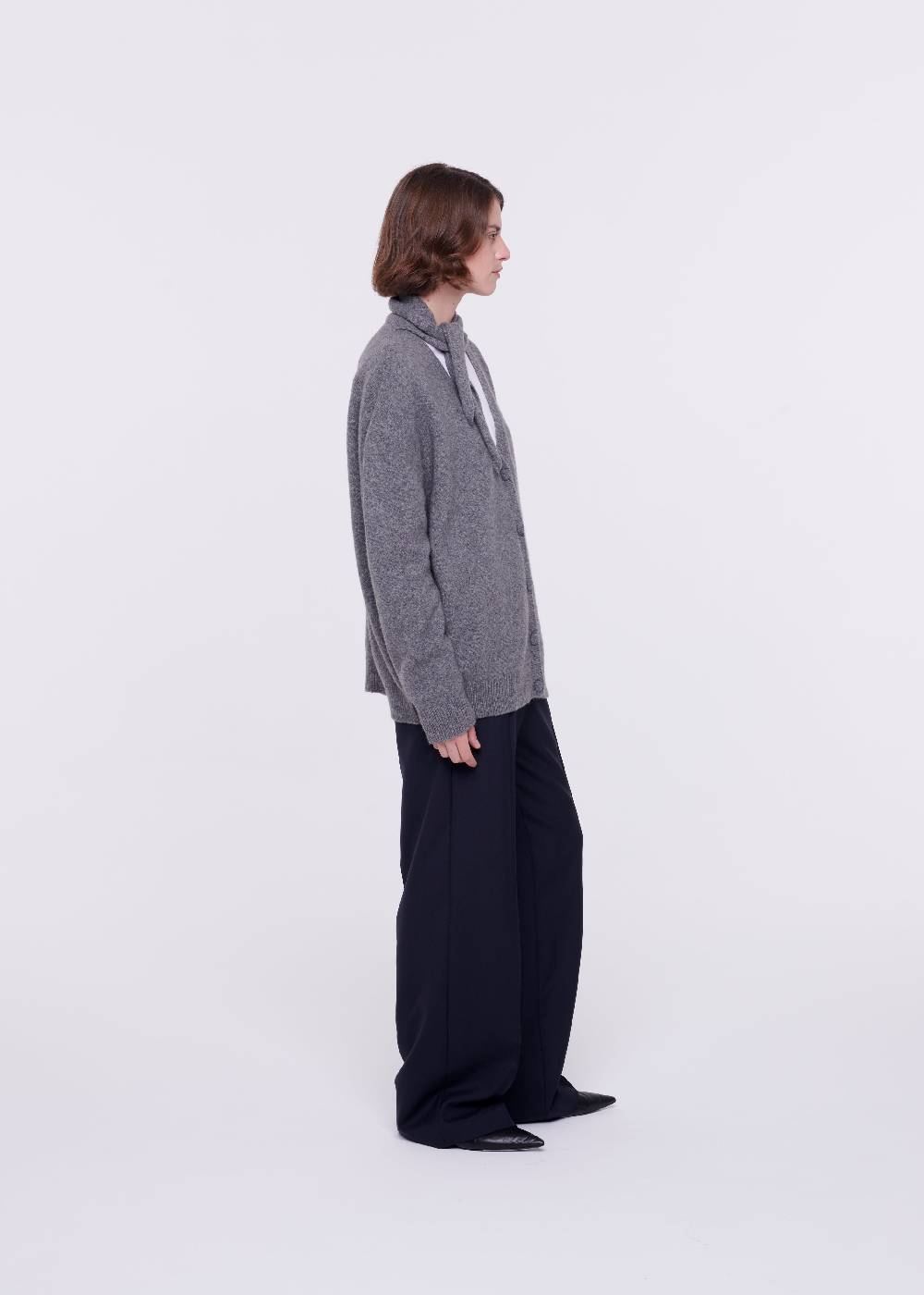 Plan C CARDIGAN IN LANA MERINO CON SCIALLE Qualità