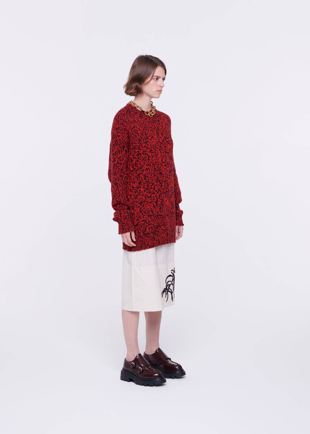 Plan C MAGLIONE DI LANA ROSSO MELANGE Vendita