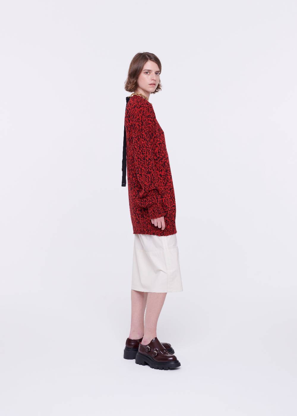 Plan C MAGLIONE DI LANA ROSSO MELANGE Vendita