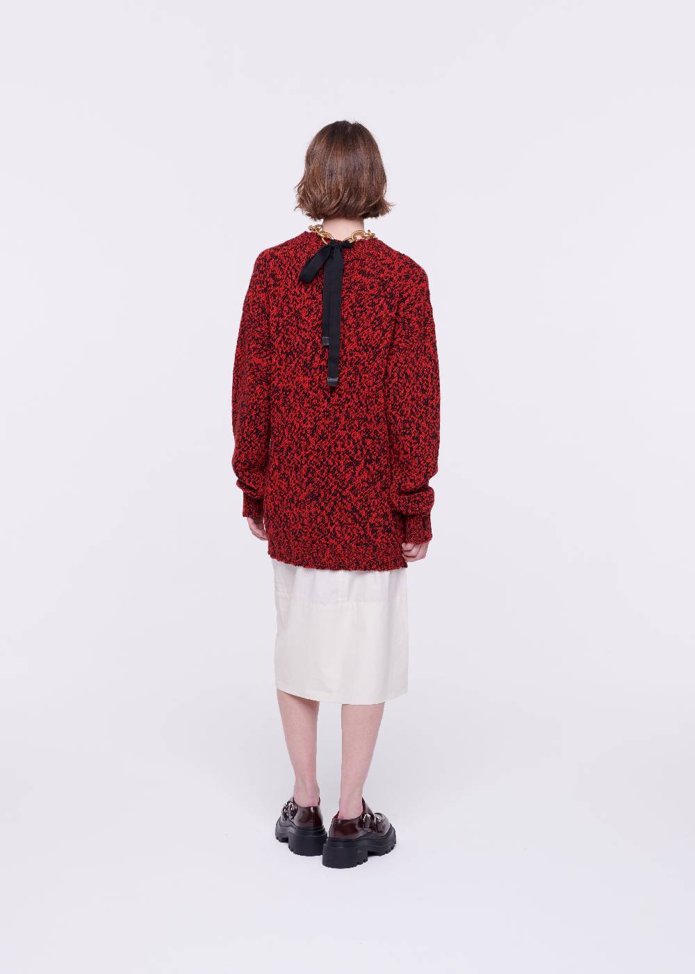 Plan C MAGLIONE DI LANA ROSSO MELANGE Vendita