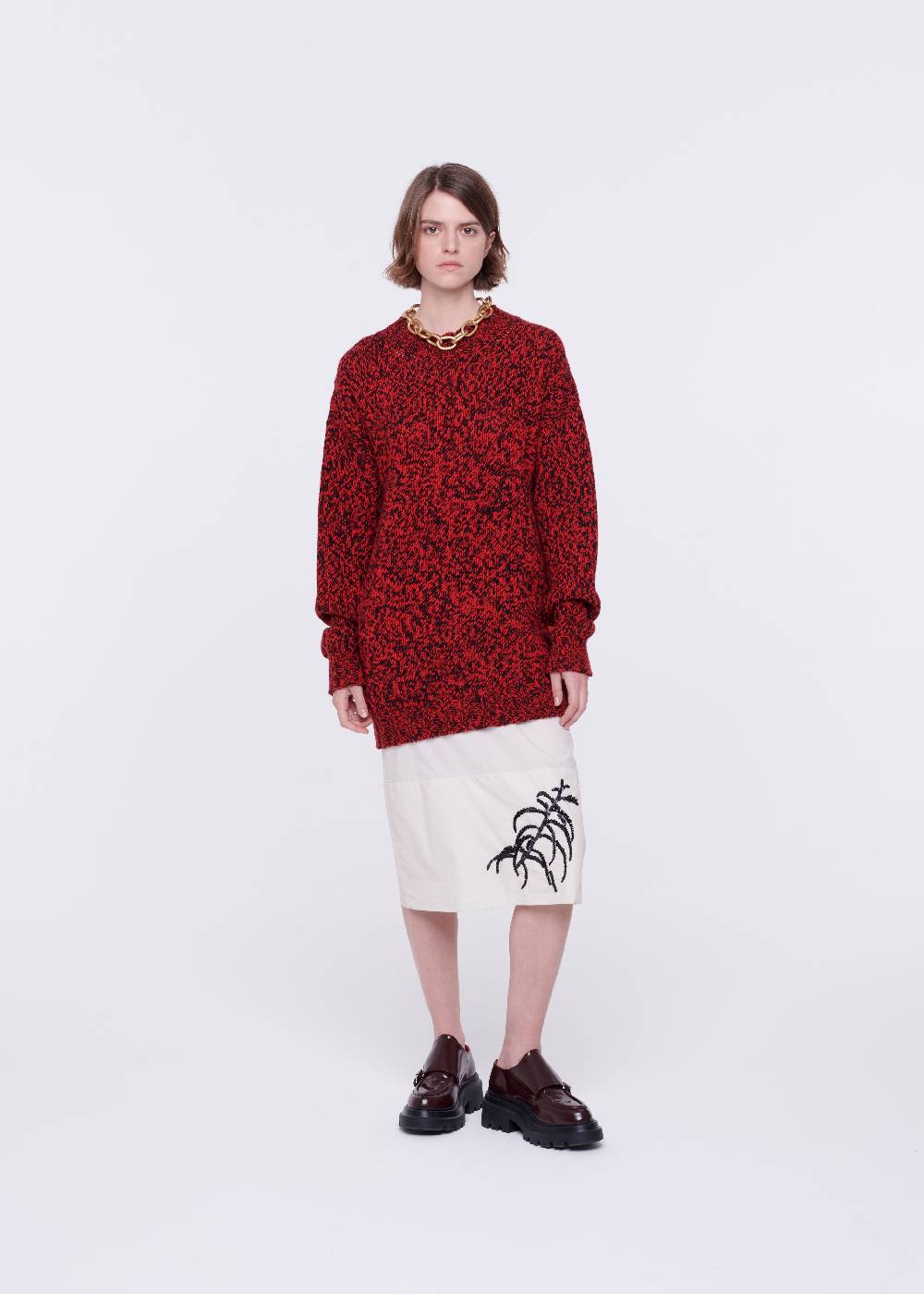 Plan C MAGLIONE DI LANA GRIGIO MELANGE Promozione