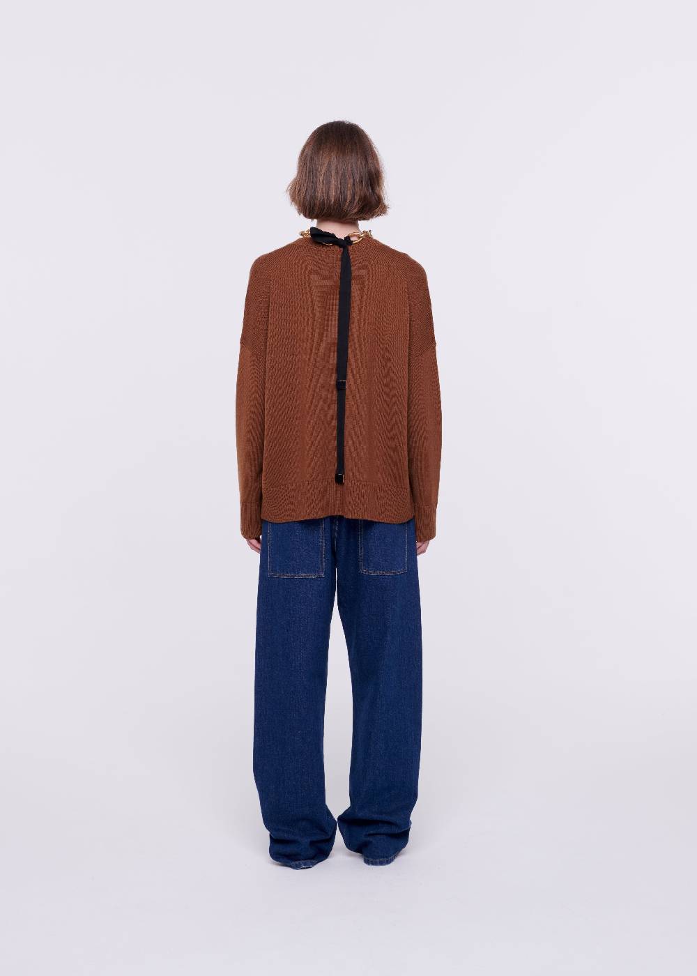 Plan C MAGLIONE CON SCOLLO A V IN LANA MERINO Spedizione Gratuita