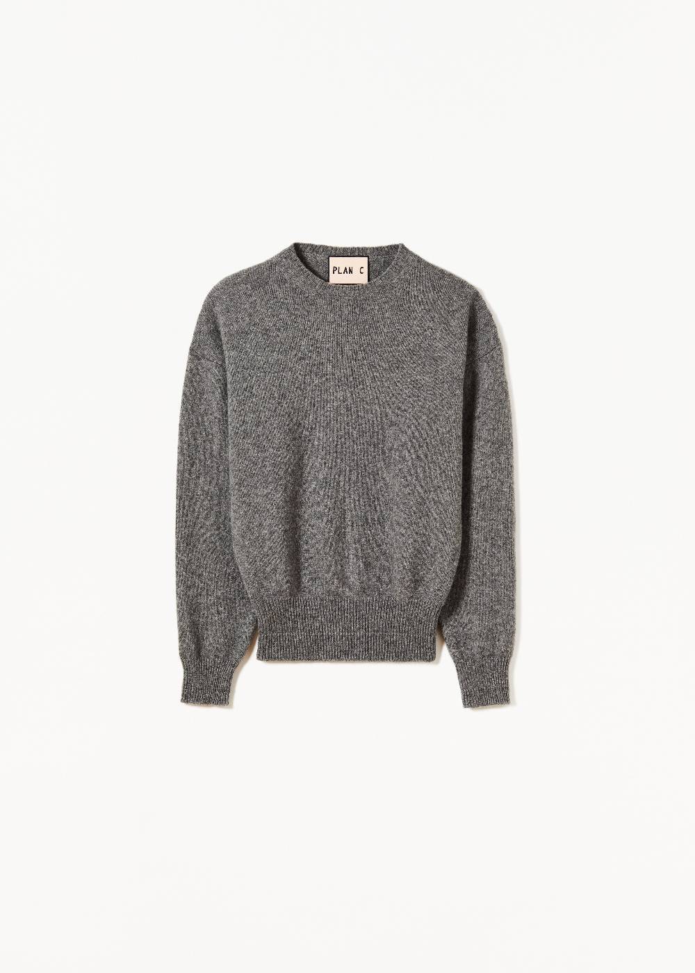 Plan C MAGLIONE GRIGIO IN LANA MERINO Pezzi Unici
