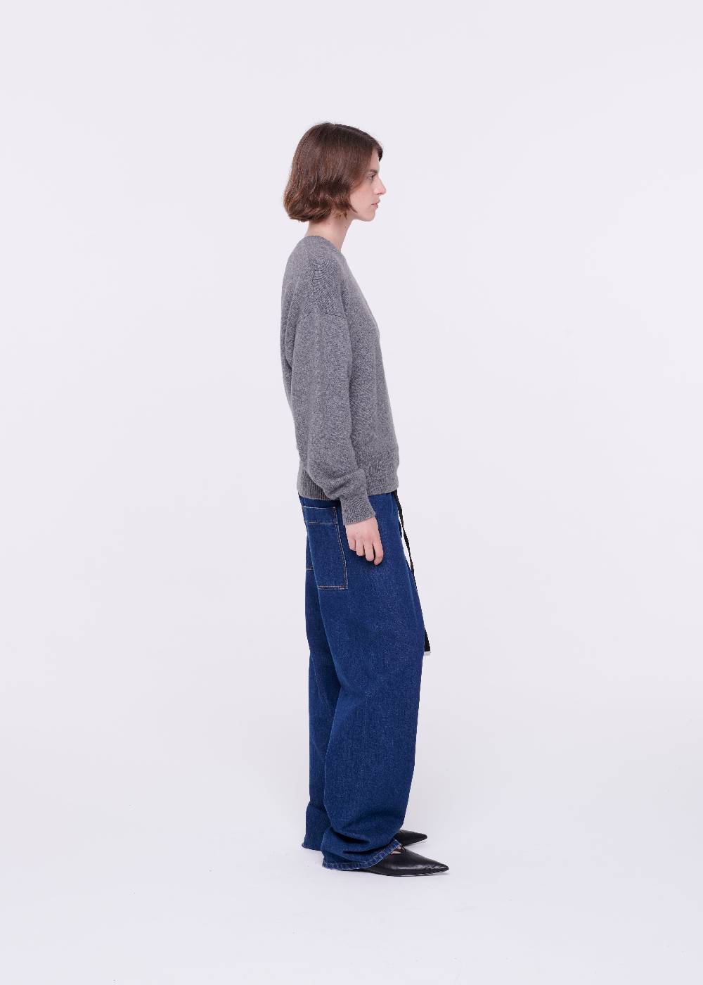 Plan C MAGLIONE GRIGIO IN LANA MERINO Pezzi Unici