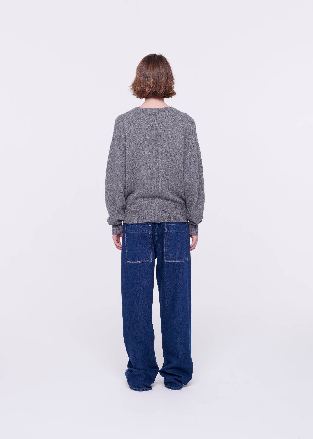 Plan C MAGLIONE GRIGIO IN LANA MERINO Pezzi Unici