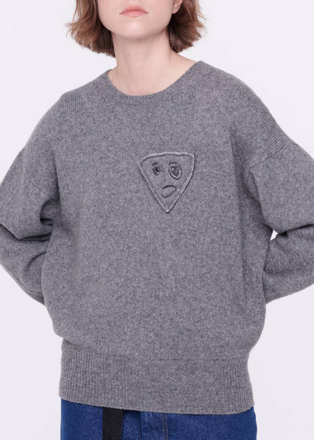 Plan C MAGLIONE GRIGIO IN LANA MERINO Pezzi Unici