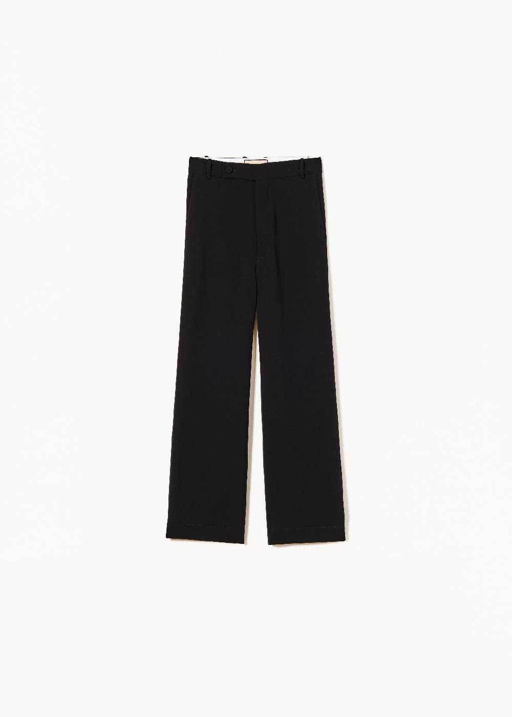 Plan C PANTALONI NERI A GAMBA SVASATA IN CADY Sottocosto