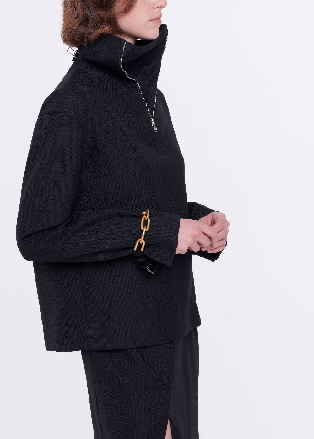 Plan C CAMICIA NERA IN LANA CON CERNIERA Convenienza