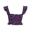Poems Roma TOP CROP VOLANT FIORI FUCSIA Sconto
