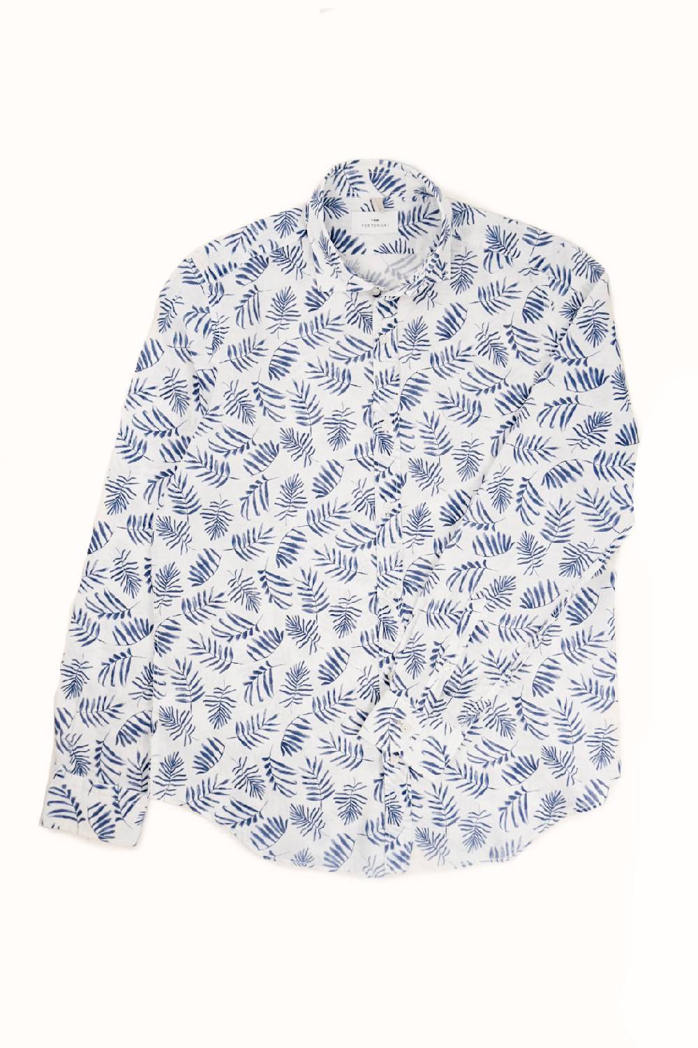 Portofiori CAMICIA FANTASIA MISTO LINO Negozi Online