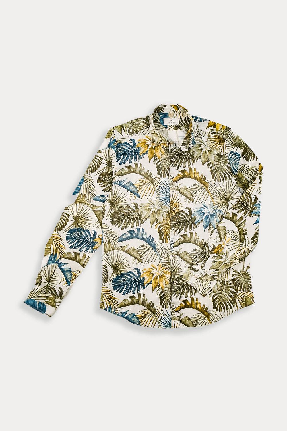 Portofiori CAMICIA FANTASIA MISTO LINO Consegna Veloce