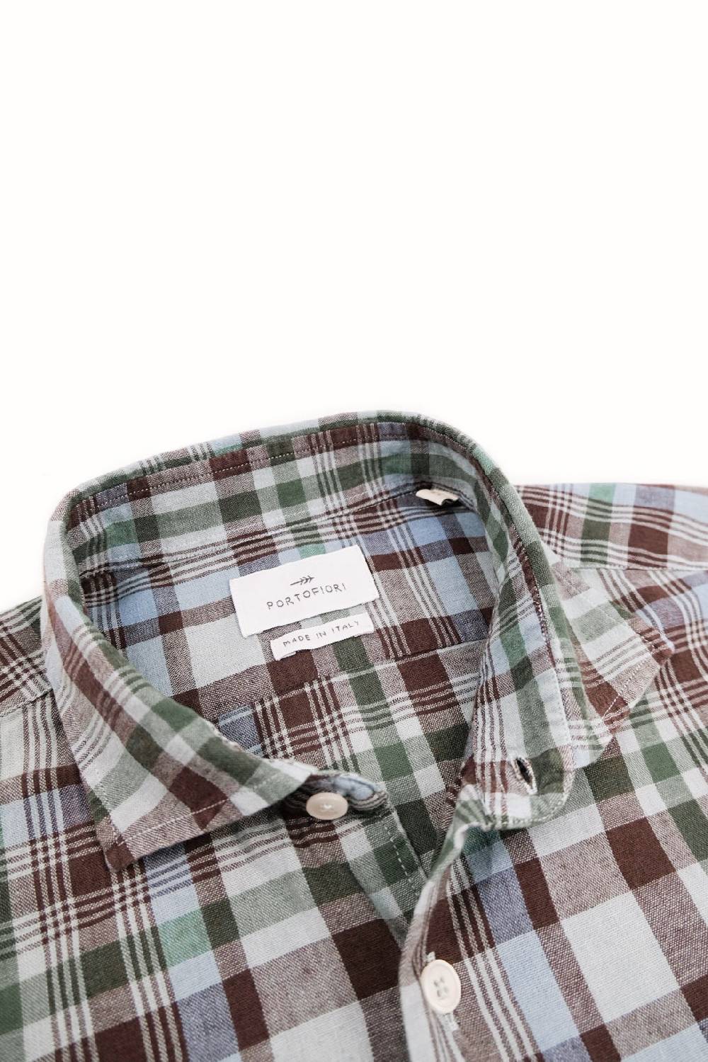 Portofiori CAMICIA FANTASIA MISTO LINO Outlet