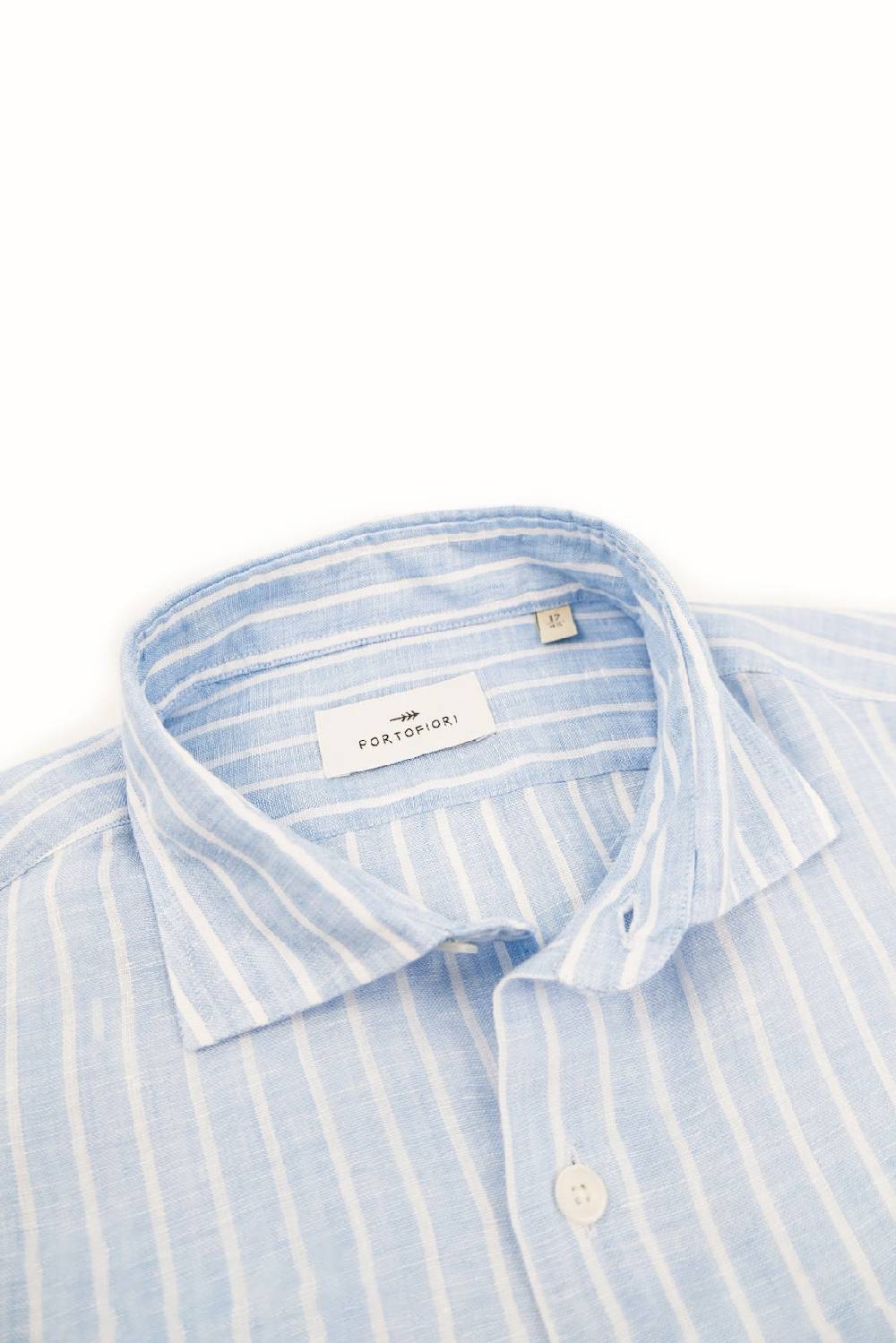 Portofiori CAMICIA RIGATA PURO LINO Saldi