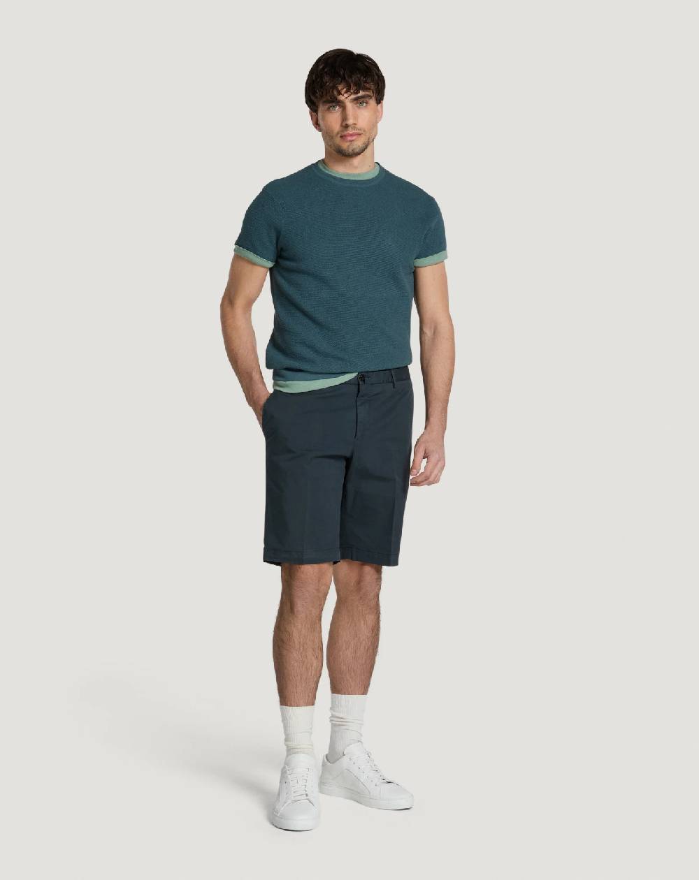 Pt Torino Bermuda in gabardina stretch Vendita