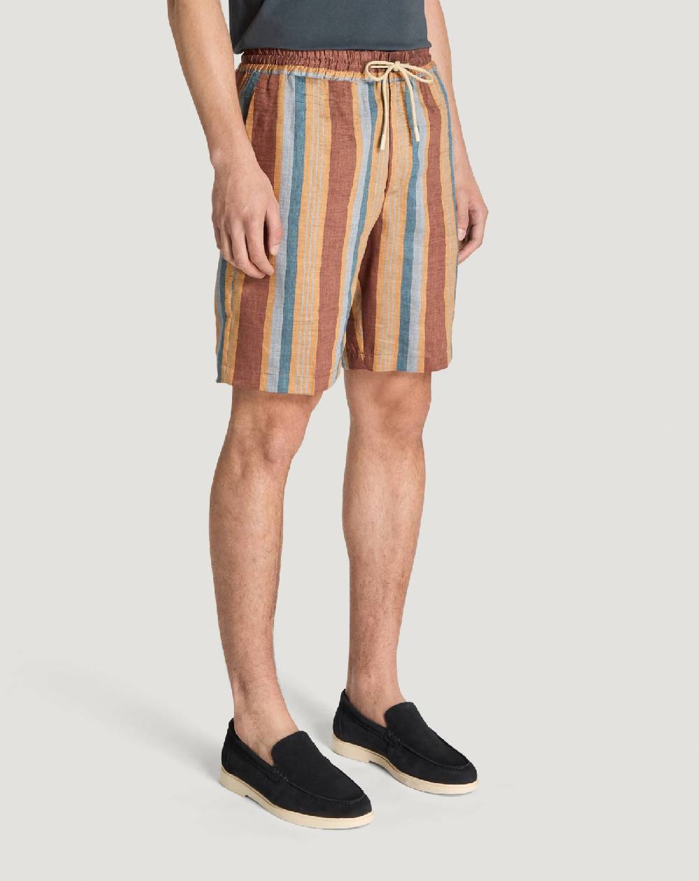 Pt Torino Bermuda in lino fluido a righe Fino Al -60%