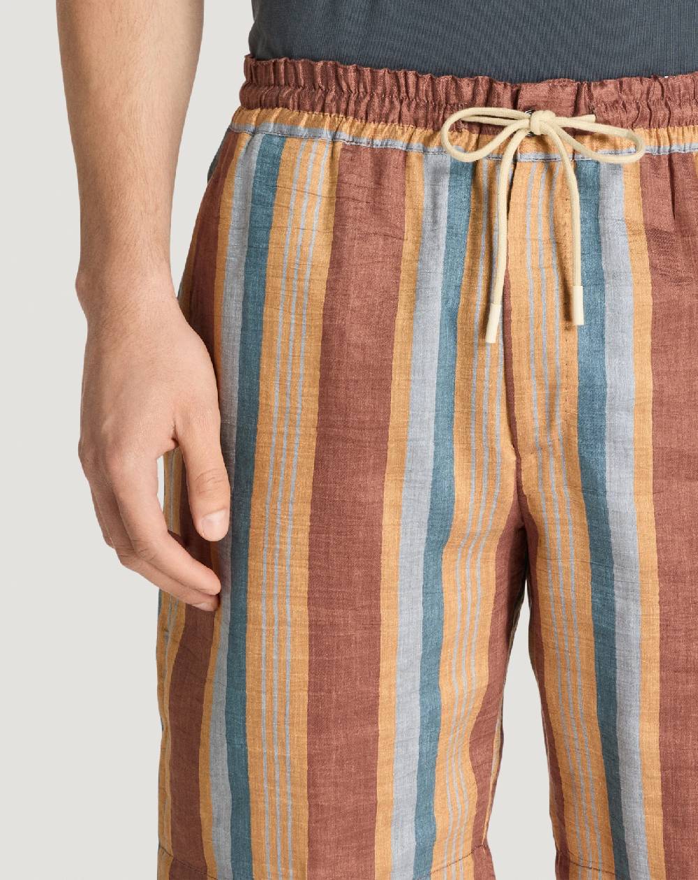 Pt Torino Bermuda in lino fluido a righe Fino Al -60%