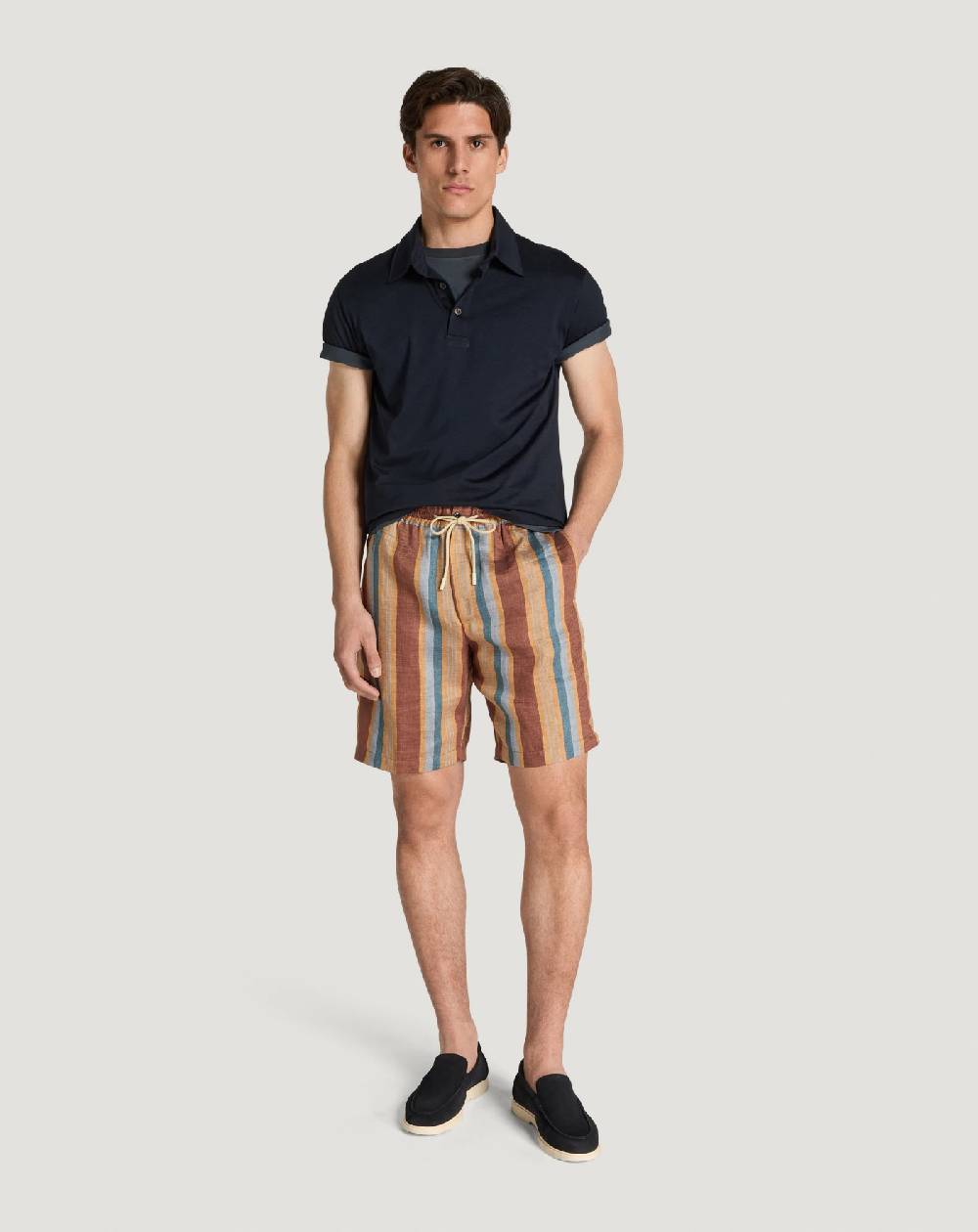 Pt Torino Bermuda in lino fluido a righe Fino Al -60%