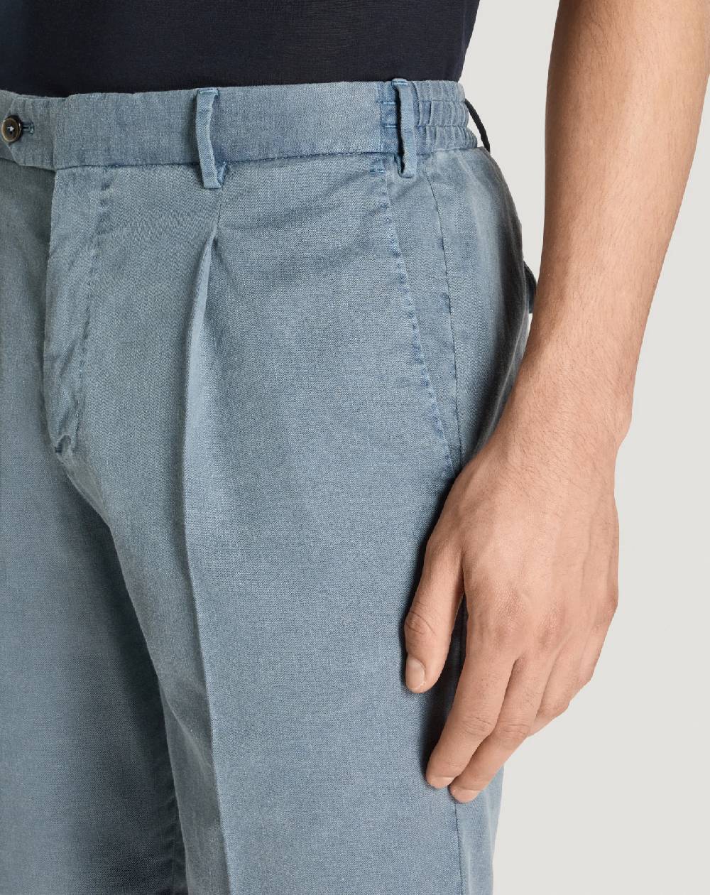 Pt Torino Bermuda in lino stretch délavé Convenienza