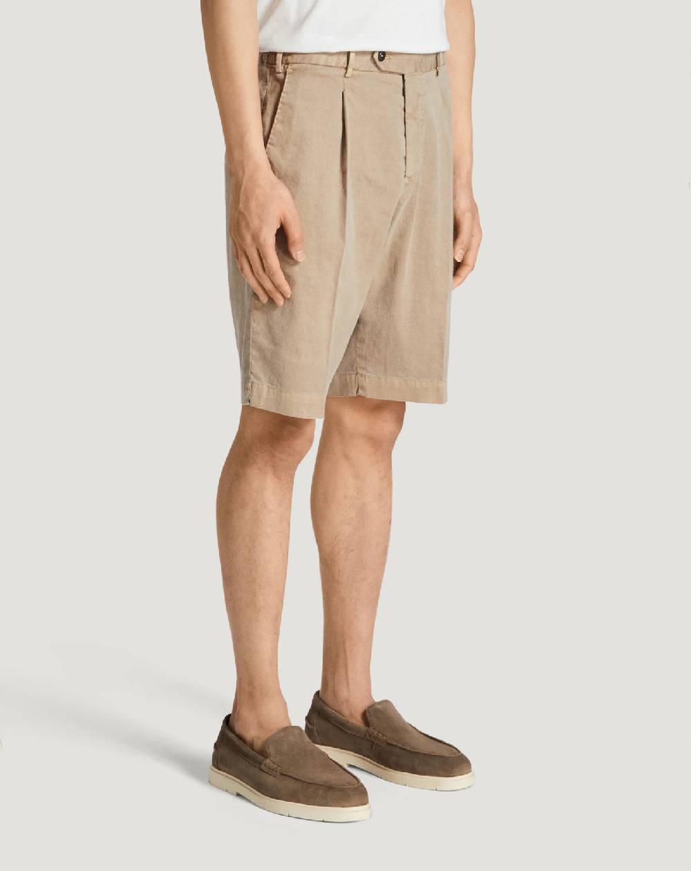 Pt Torino Bermuda in lino stretch délavé Sconto