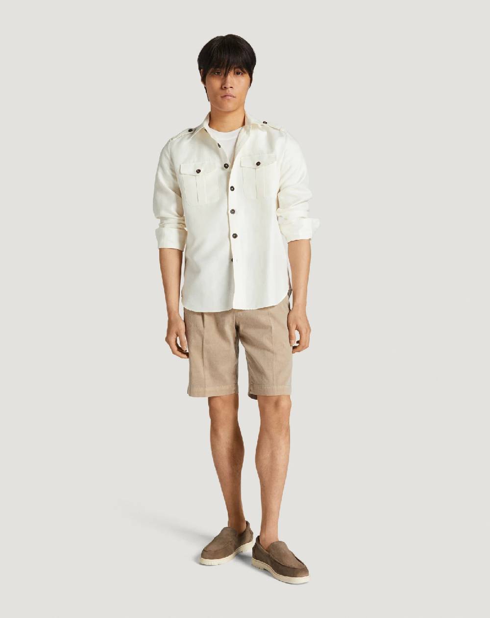 Pt Torino Bermuda in lino stretch délavé Sconto