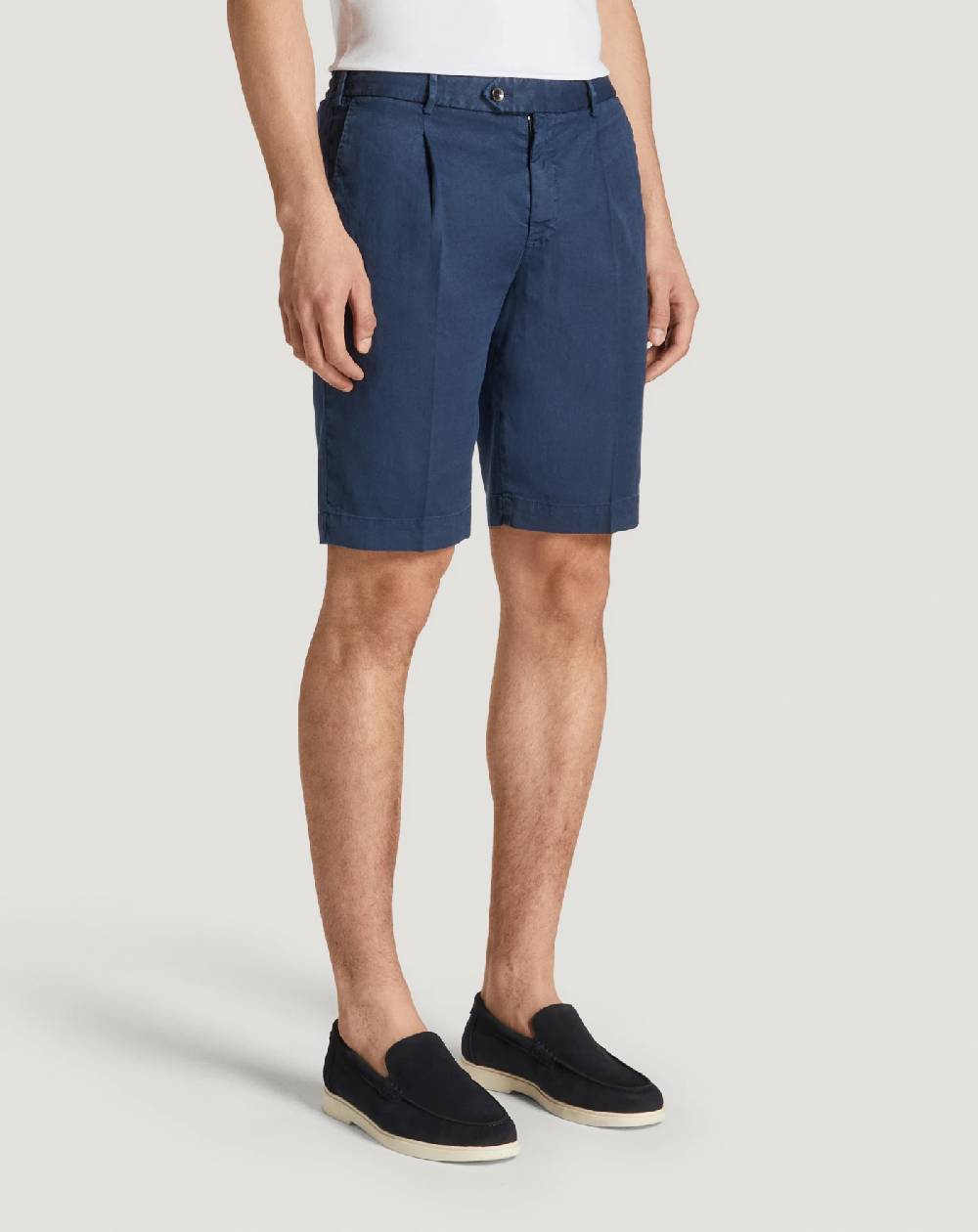 Pt Torino Bermuda in lino stretch délavé Outlet