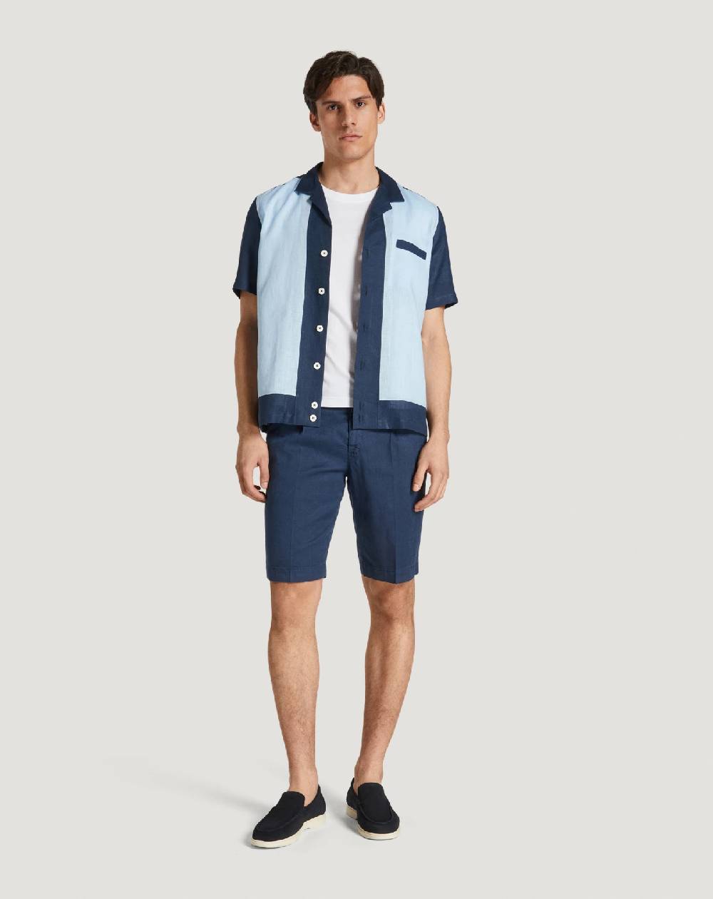 Pt Torino Bermuda in lino stretch délavé Outlet