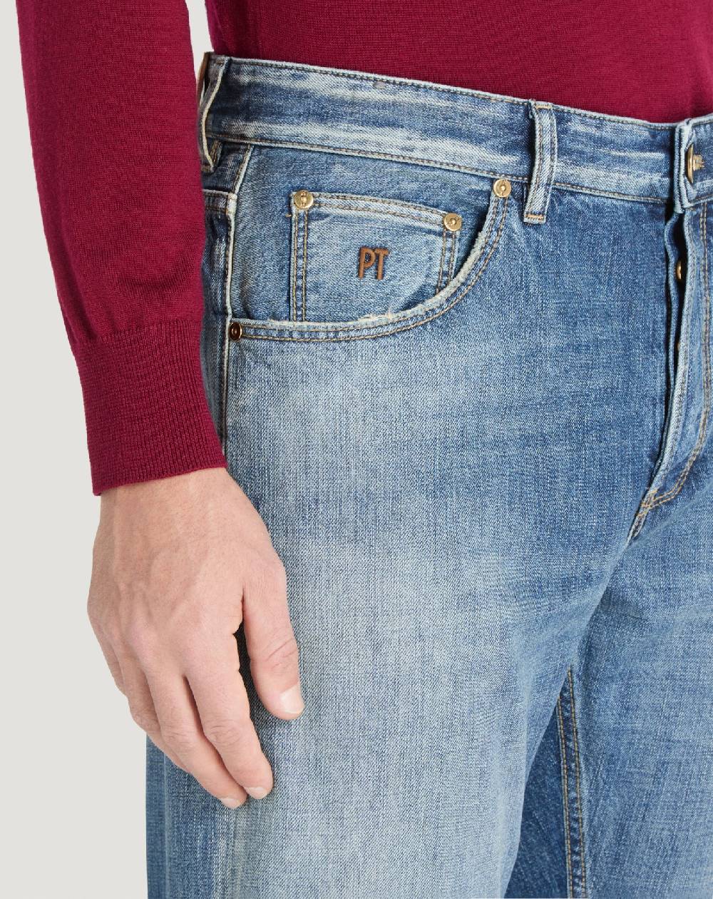 Pt Torino Jeans Reggae in denim di cotone 2025