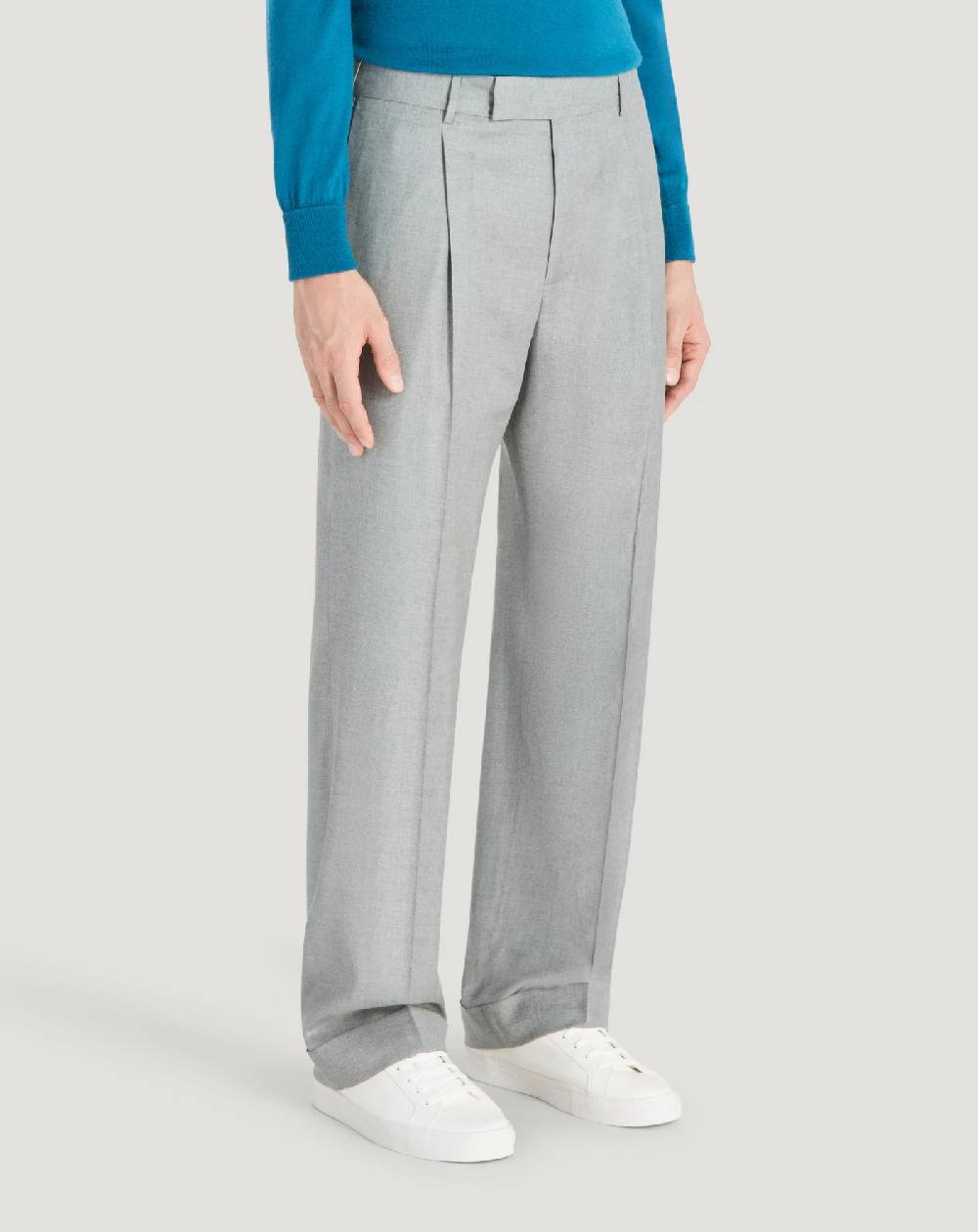 Pt Torino Pantaloni Quindici in twill di lana fluida Qualità