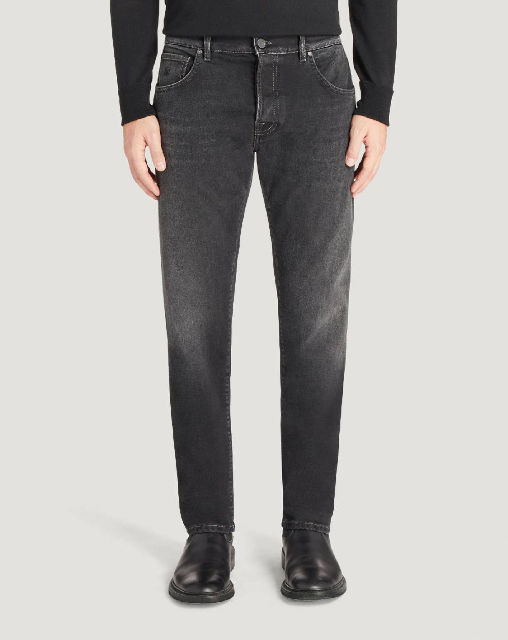 Pt Torino Jeans Breakbeat in black denim double Sottocosto