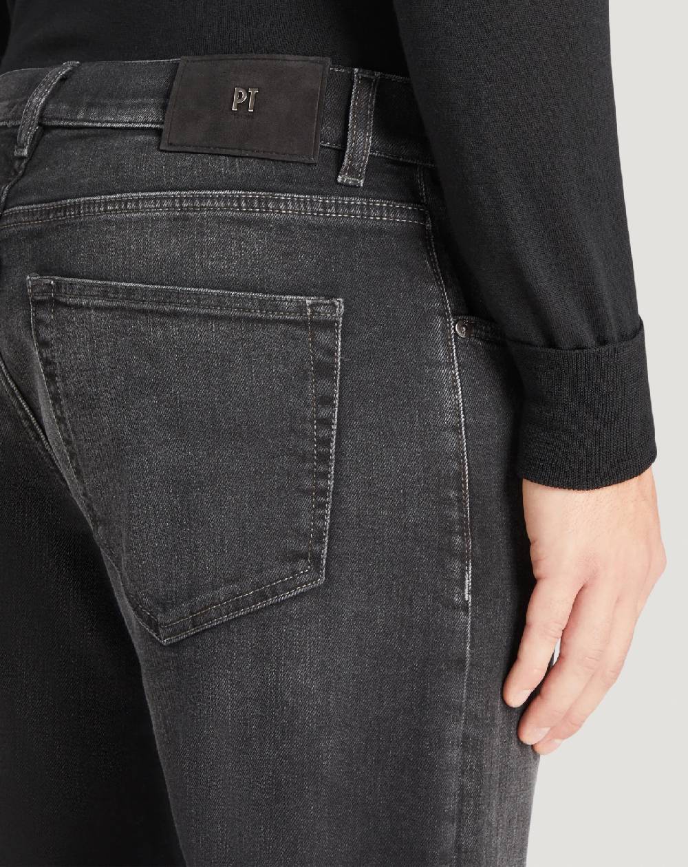 Pt Torino Jeans Breakbeat in black denim double Sottocosto