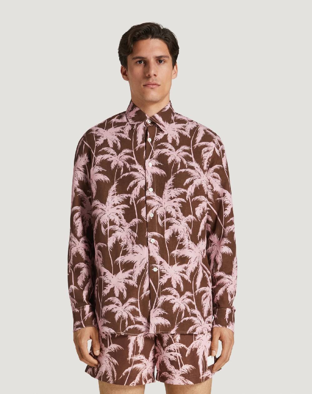 Pt Torino Camicia in twill di lino Hotsell